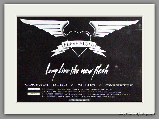 Flesh For Lulu - Long Live The New Flesh. Vintage Advert 1987 (ref AD50425)