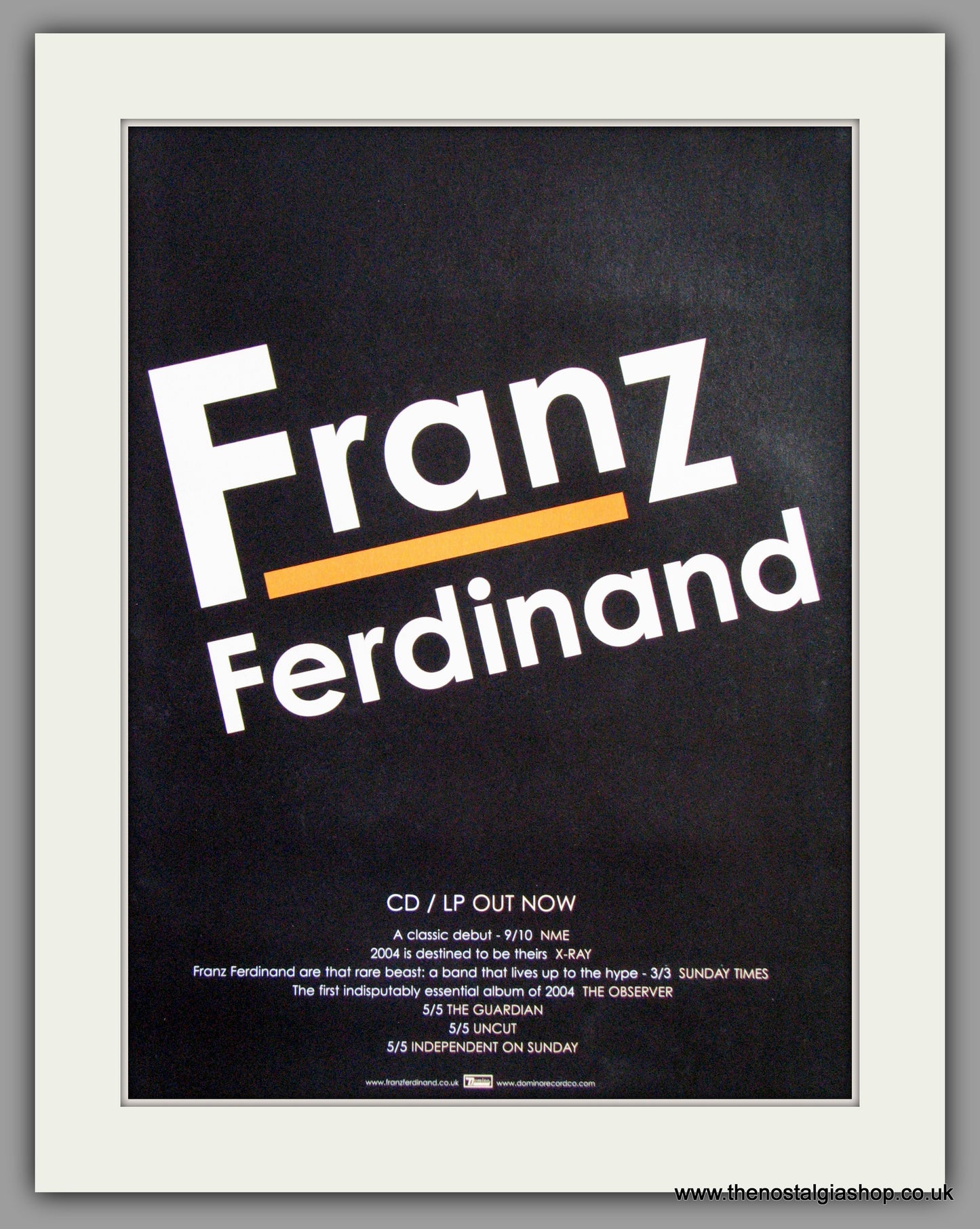 Franz Ferdinand - Debut Album. Vintage Advert 2004 (ref AD50456)