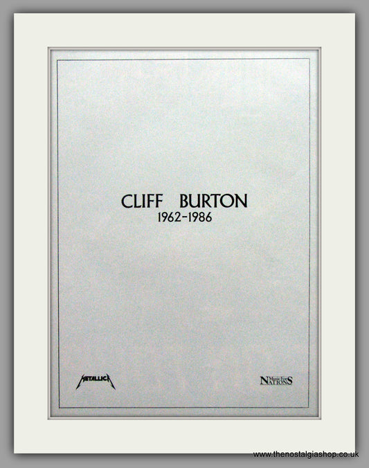 Metallica. Cliff Burton Set of 3 Original Tribute Adverts. 1986 (ref AD50474)