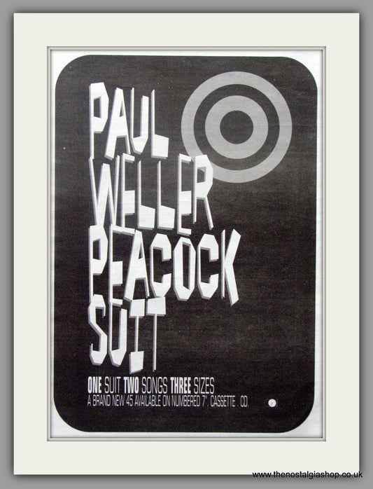 Paul Weller. Peacock Suit.. Original advert 1996 (ref AD50520)