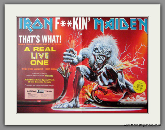 Iron Maiden. A Real Live One. Vintage Advert 1993 (ref AD50533)