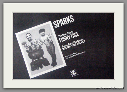 Sparks. Funny Face. Vintage Advert 1981 (ref AD50340)