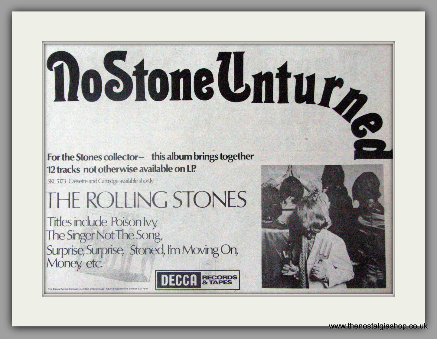 Rolling Stones. No Stone Unturned. Vintage Advert 1973 (ref AD50349)