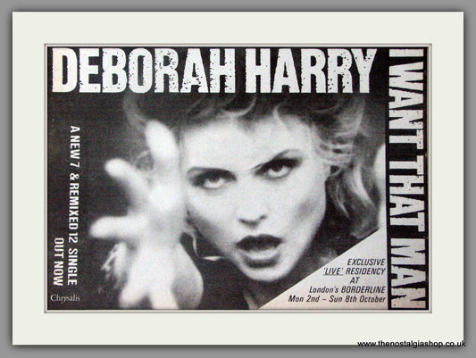 Deborah Harry. I Want That Man. Vintage Advert 1989 (ref AD50363)