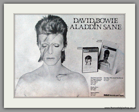 David Bowie. Aladdin Sane. Vintage Advert 1973 (ref AD50370)