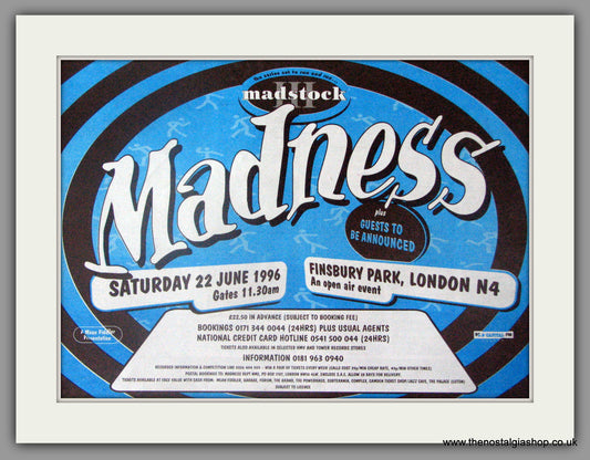 Madness. Finsbury Park. Madstock III.  Vintage Advert 1996 (ref AD50396)