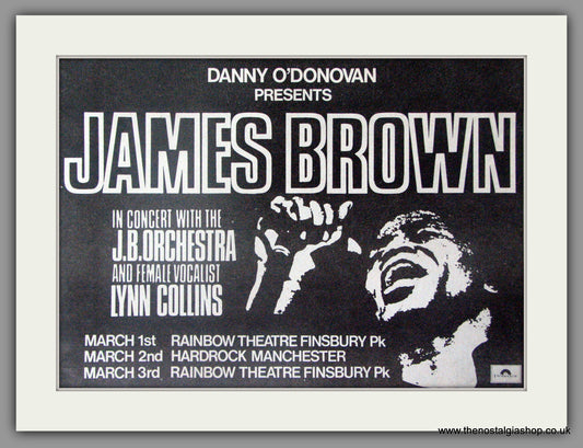 James Brown In Concert, UK.  Vintage Advert 1973 (ref AD50398)