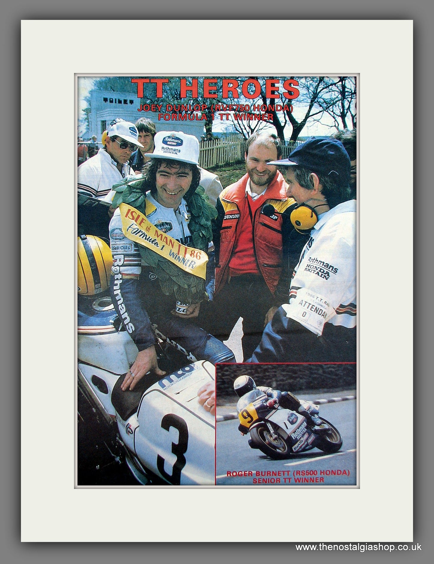 Joey Dunlop. TT Winner on Honda RVF750. Original Advert 1986 (ref AD13016)