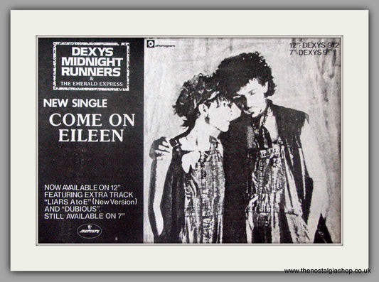 Dexys Midnight Runners. Come On Eileen.  Vintage Advert 1982 (ref AD50404)