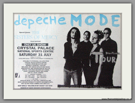 Depeche Mode. Devotional Tour.  Vintage Advert 1993 (ref AD50406)