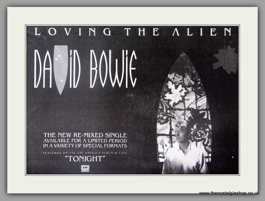 David Bowie. Loving The Alien.  Vintage Advert 1985 (ref AD50416)