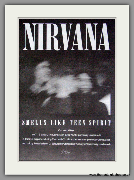 Nirvana. Smells Like Teen Spirit. Vintage Advert 1991 (ref AD50445)