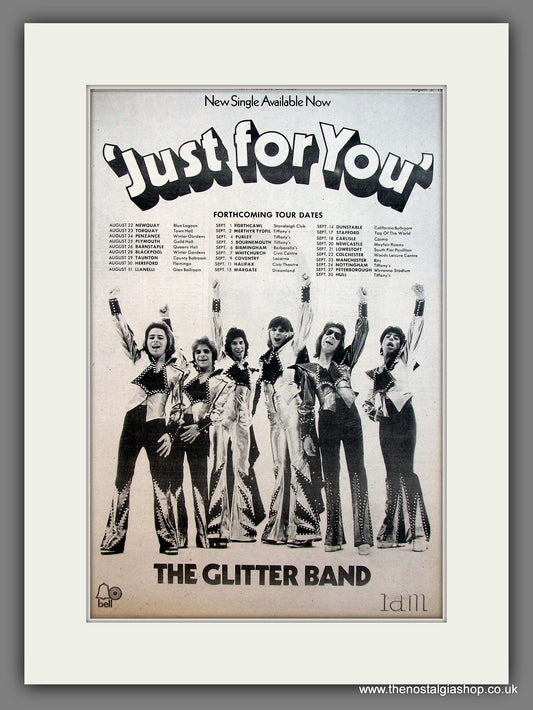 Glitter Band (The) Just For You. Original advert 1974  (ref AD13121)