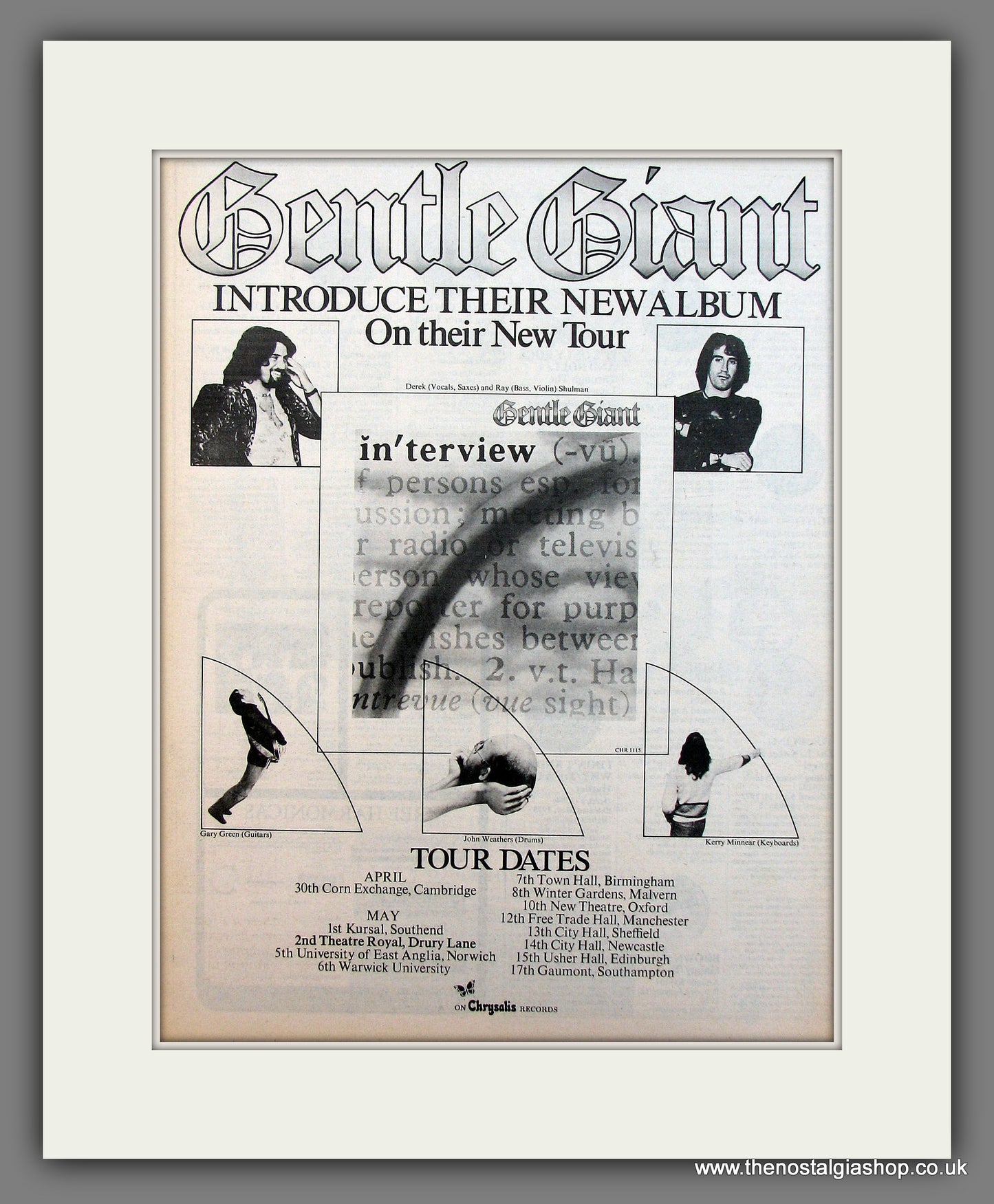 Gentle Giant New Album. Original advert 1976  (ref AD13125)