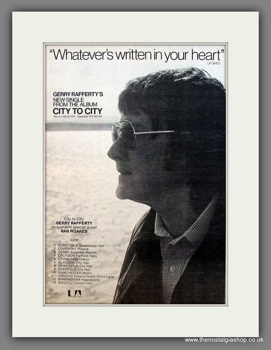 Gerry Rafferty's Whatever's Written In Your Heart. Original advert 1978  (ref AD13128)