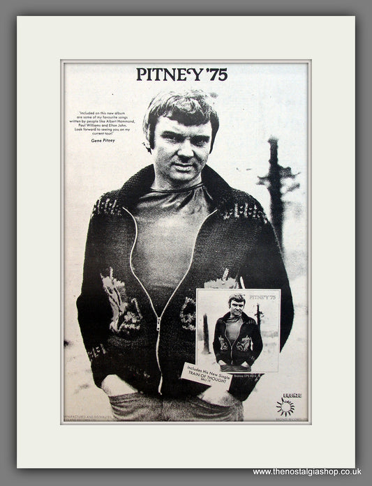 Gene Pitney New Album. Original advert 1975  (ref AD13133)