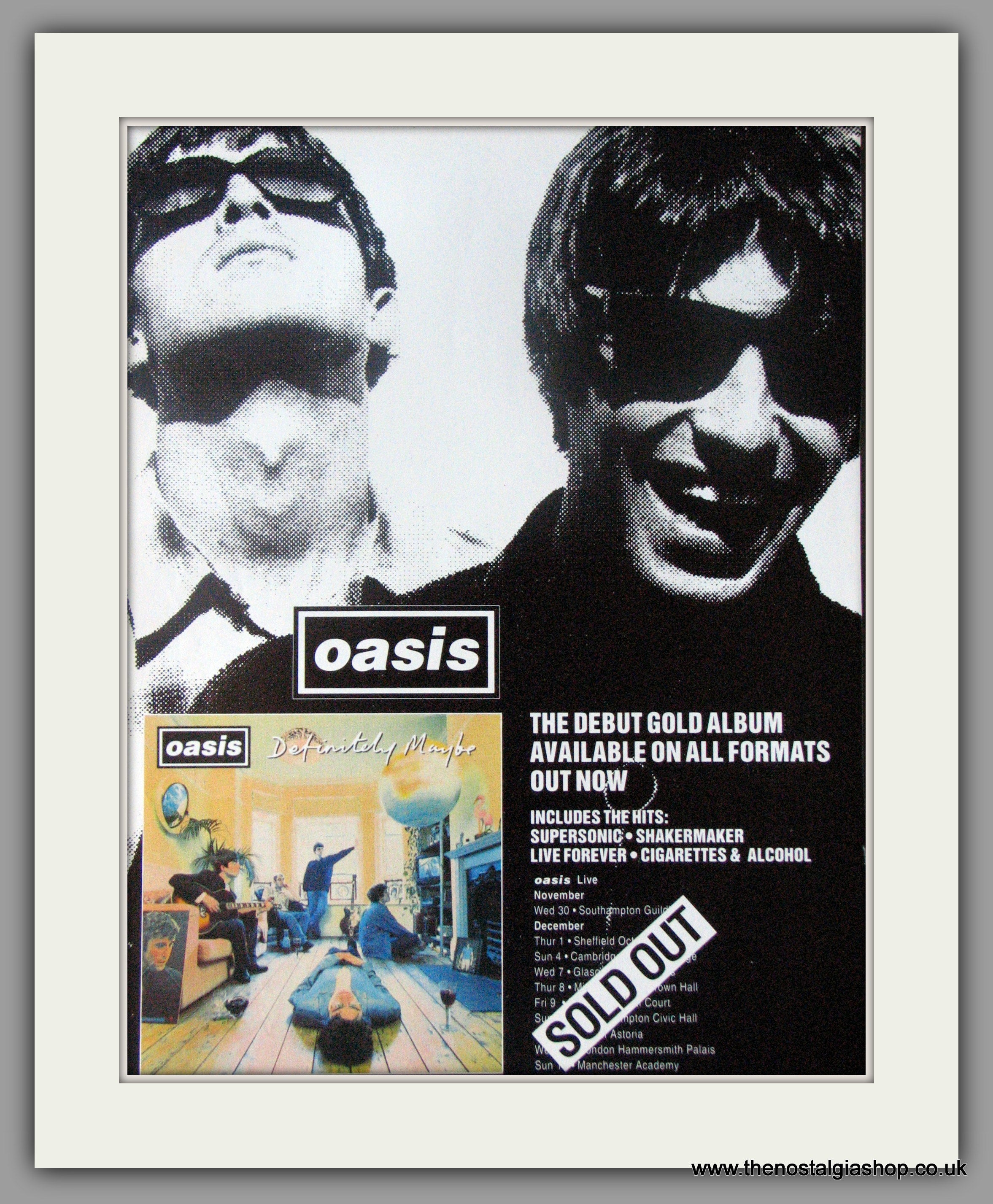 Oasis. Definitely Maybe. Vintage Advert 1994 (ref AD50464) – The ...