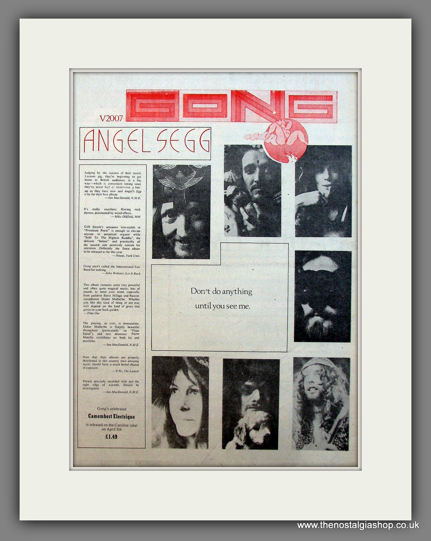 Gong Angels Egg. Original advert 1974  (ref AD13135)