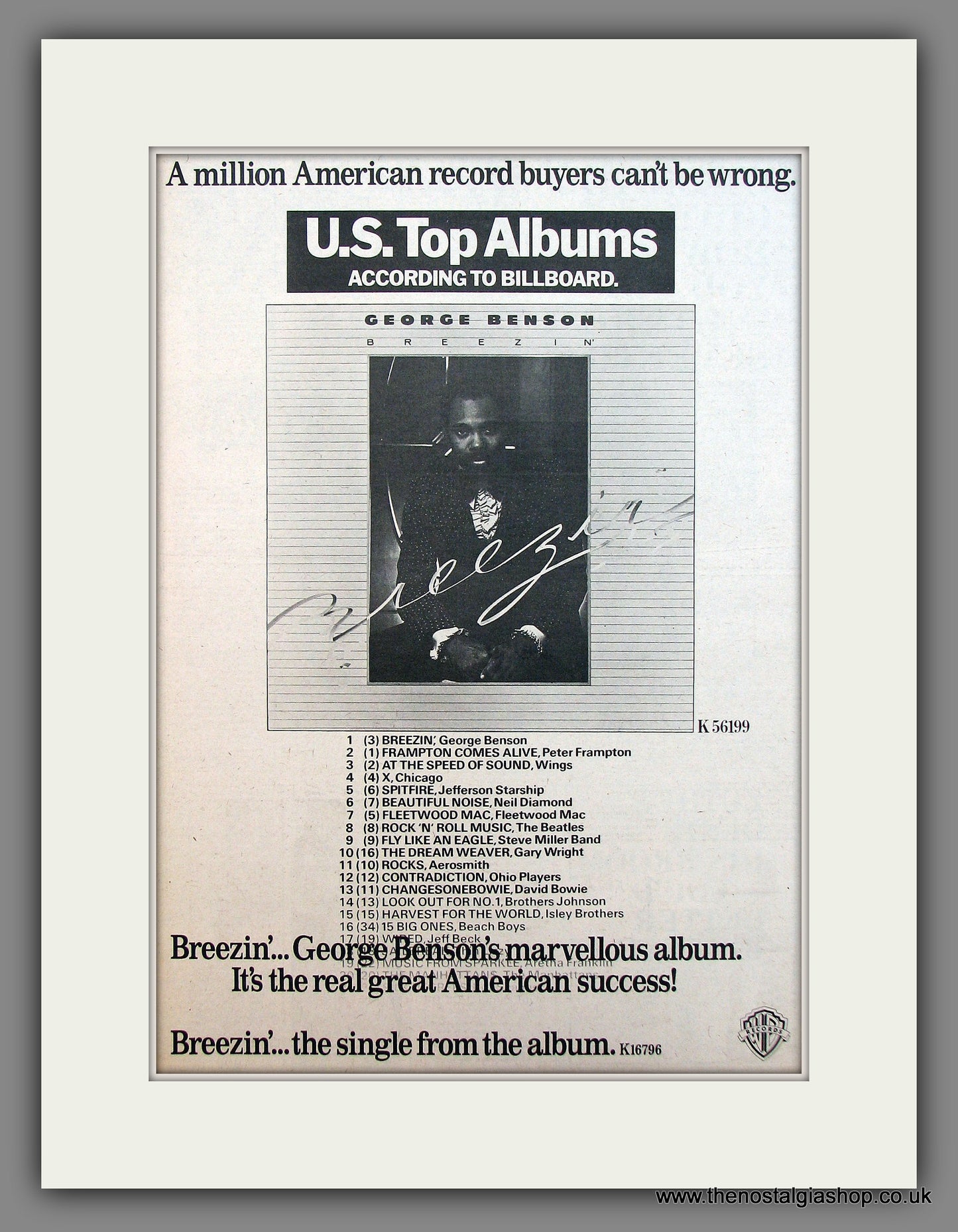 George Benson Breezin'. Original advert 1976  (ref AD13150)