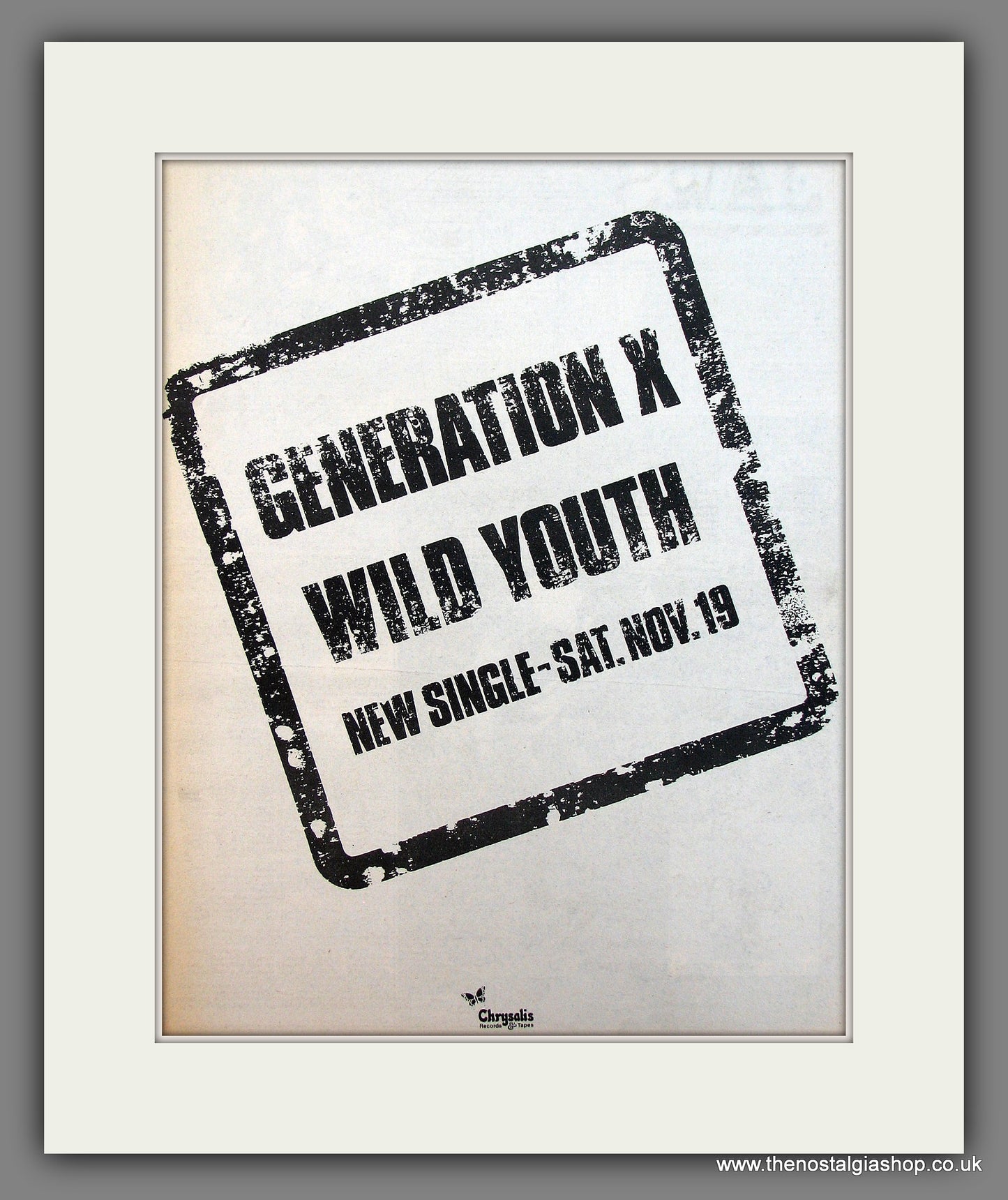 Generation X Wild Youth. Original Vintage Advert 1977 (ref AD13219)