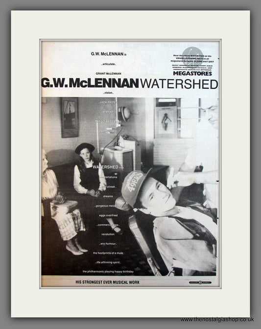 G.W.McLennan Watershed. Original Vintage Advert 1991 (ref AD13226)