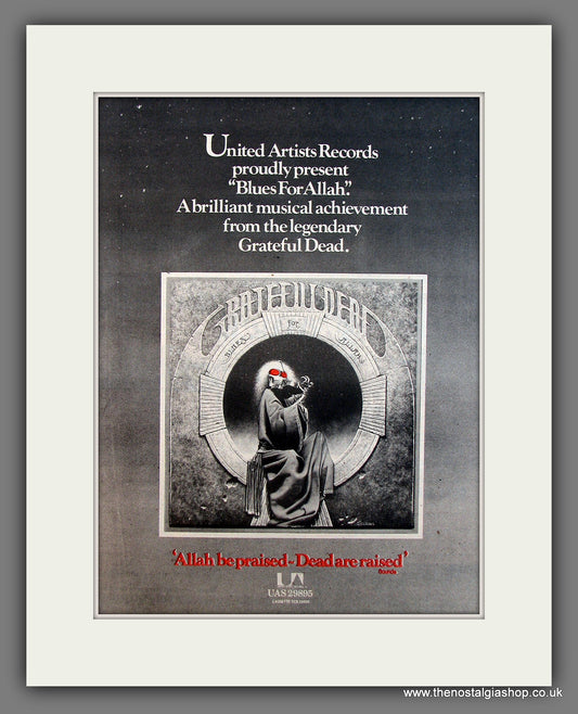 Grateful Dead Blues For Allah. Original Vintage Advert 1975 (ref AD13228)