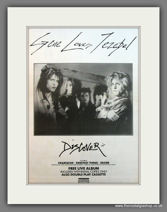 Gene Loves Jezebel. Discover. Original Vintage Advert 1986 (ref AD13206)