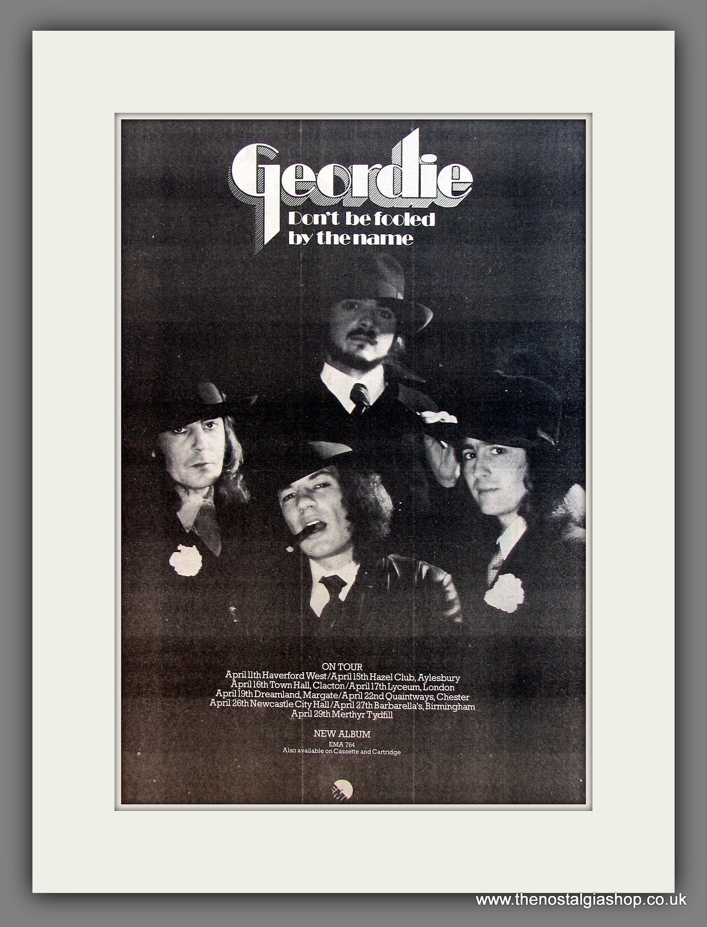 Geordie On Tour. Original Vintage Advert 1974 (ref AD13231)