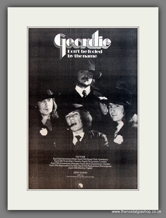 Geordie On Tour. Original Vintage Advert 1974 (ref AD13231)