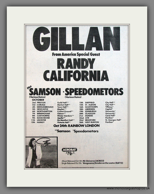 Gillan Tour Dates. Original Vintage Advert 1979 (ref AD13233)