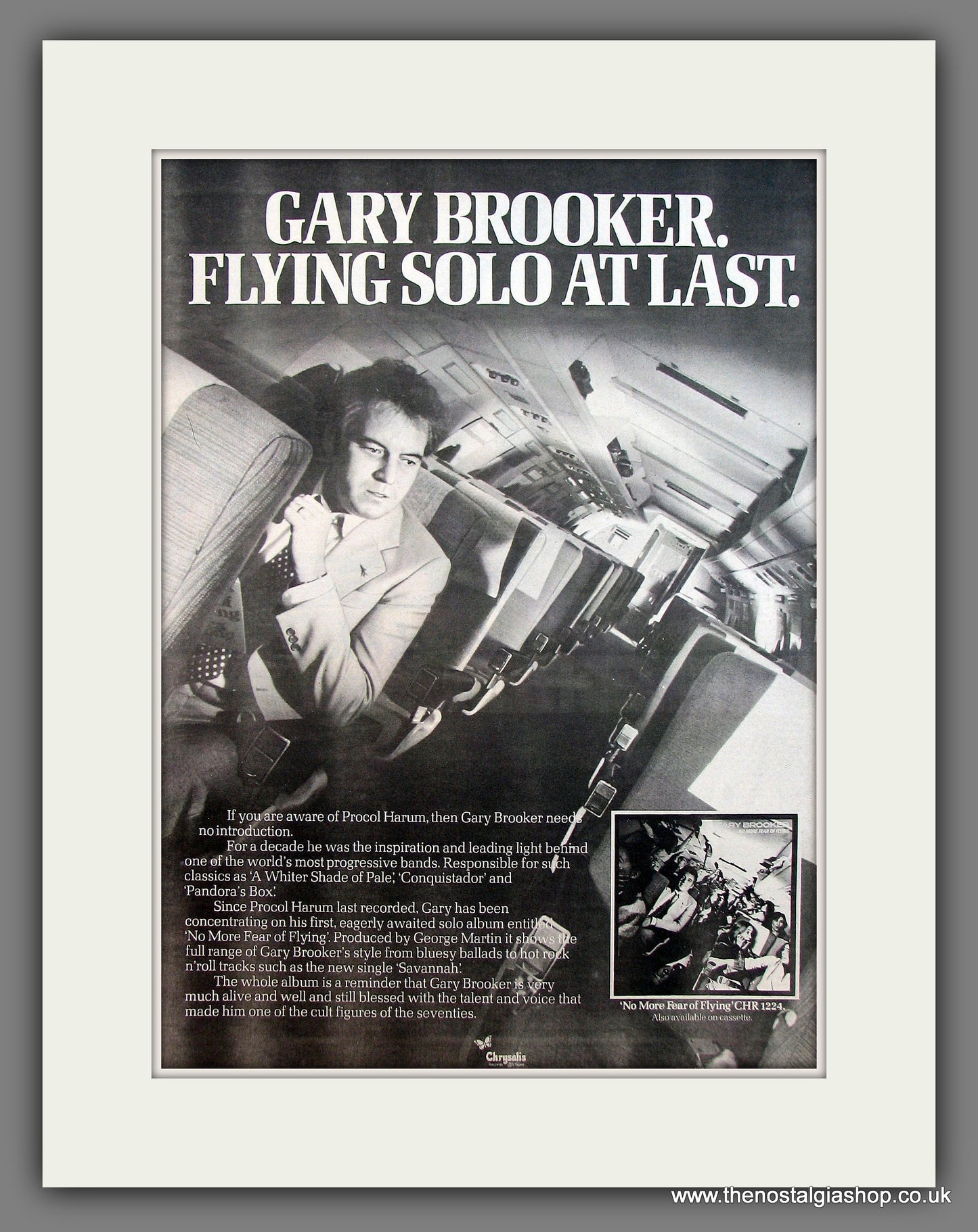 Gary Brooker No More Fear Of Flying. Original Vintage Advert 1979 (ref AD13234)