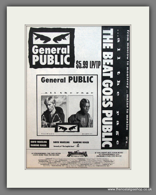 General Public All The Rage. Original Vintage Advert 1984 (ref AD13235)