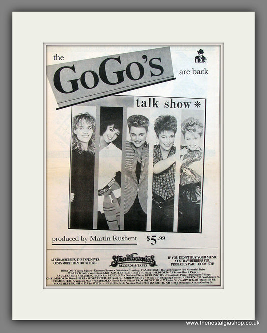 Go Go's (The) Talk Show. Original Vintage Advert 1984 (ref AD13239)