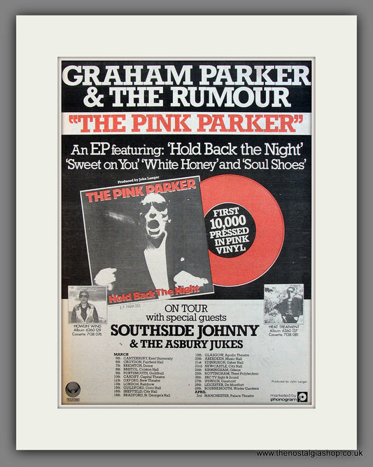 Graham Parker & The Rumour The Pink Parker. Original Vintage Advert 1977 (ref AD13242)