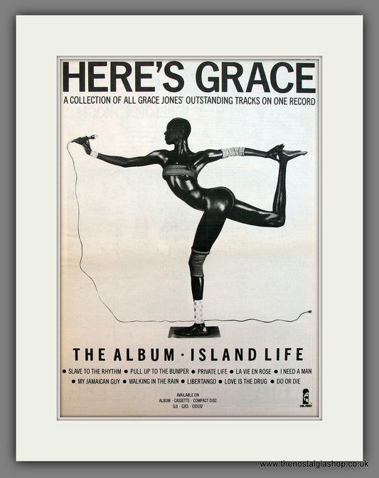 Grace Jones Island Life. Original Vintage Advert 1985 (ref AD13249)