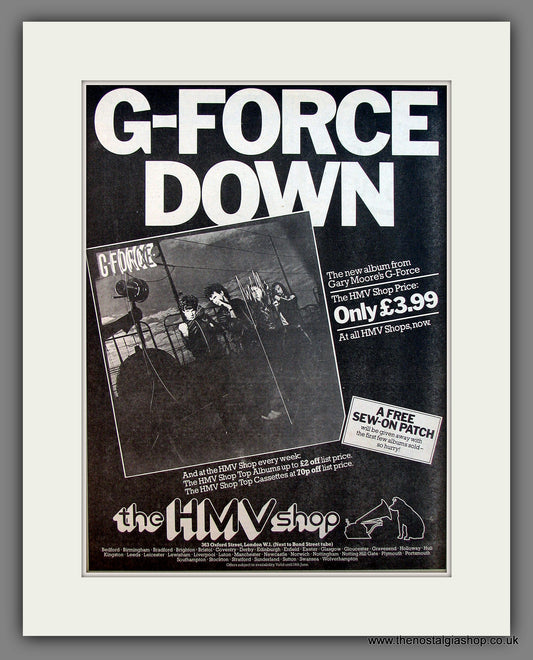 Gary Moore G-Force New Album . Original Vintage Advert 1980 (ref AD13251)