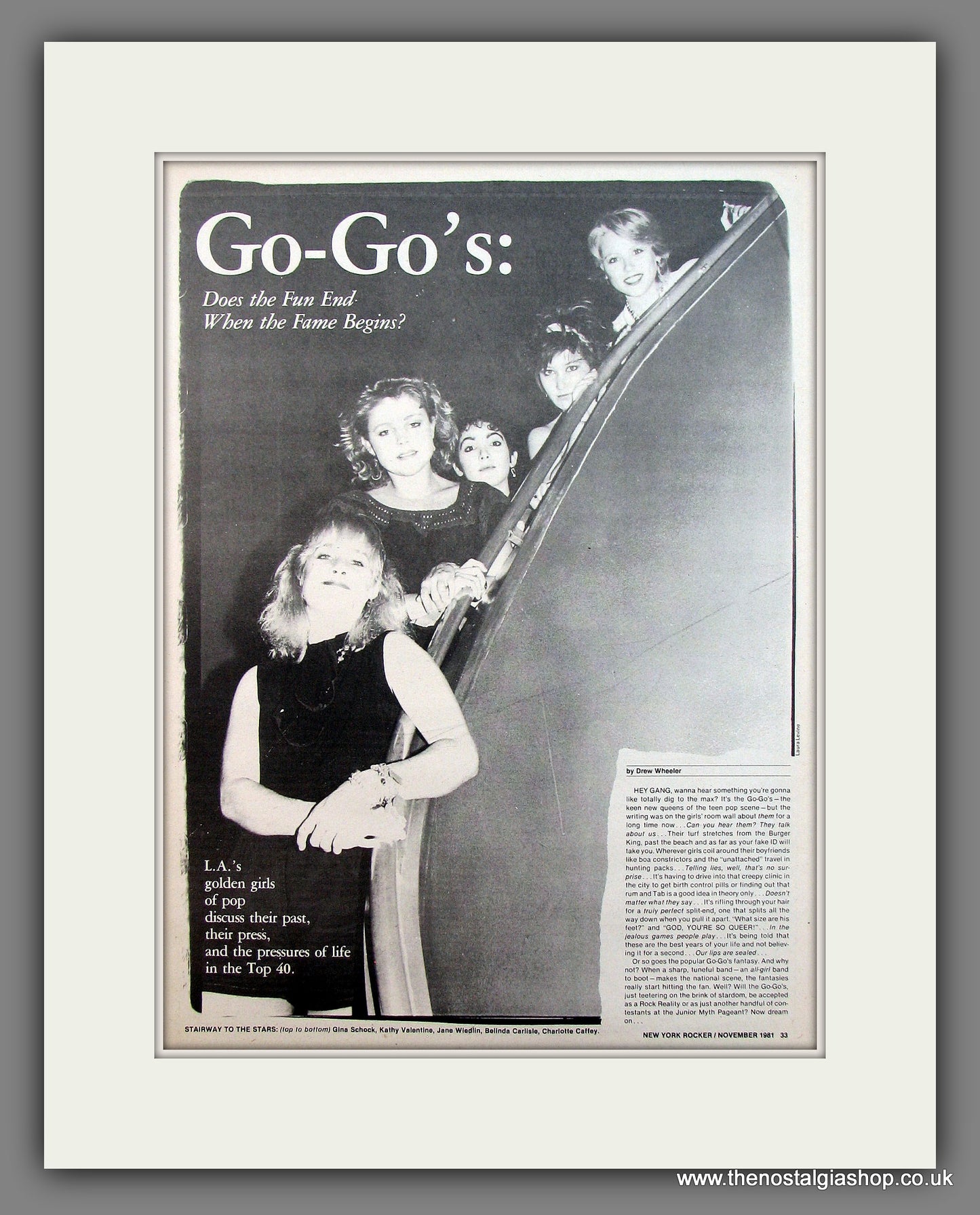 Go Go's Does The Fun End When The Fame Begins. Original Vintage Advert 1981 (ref AD13270)