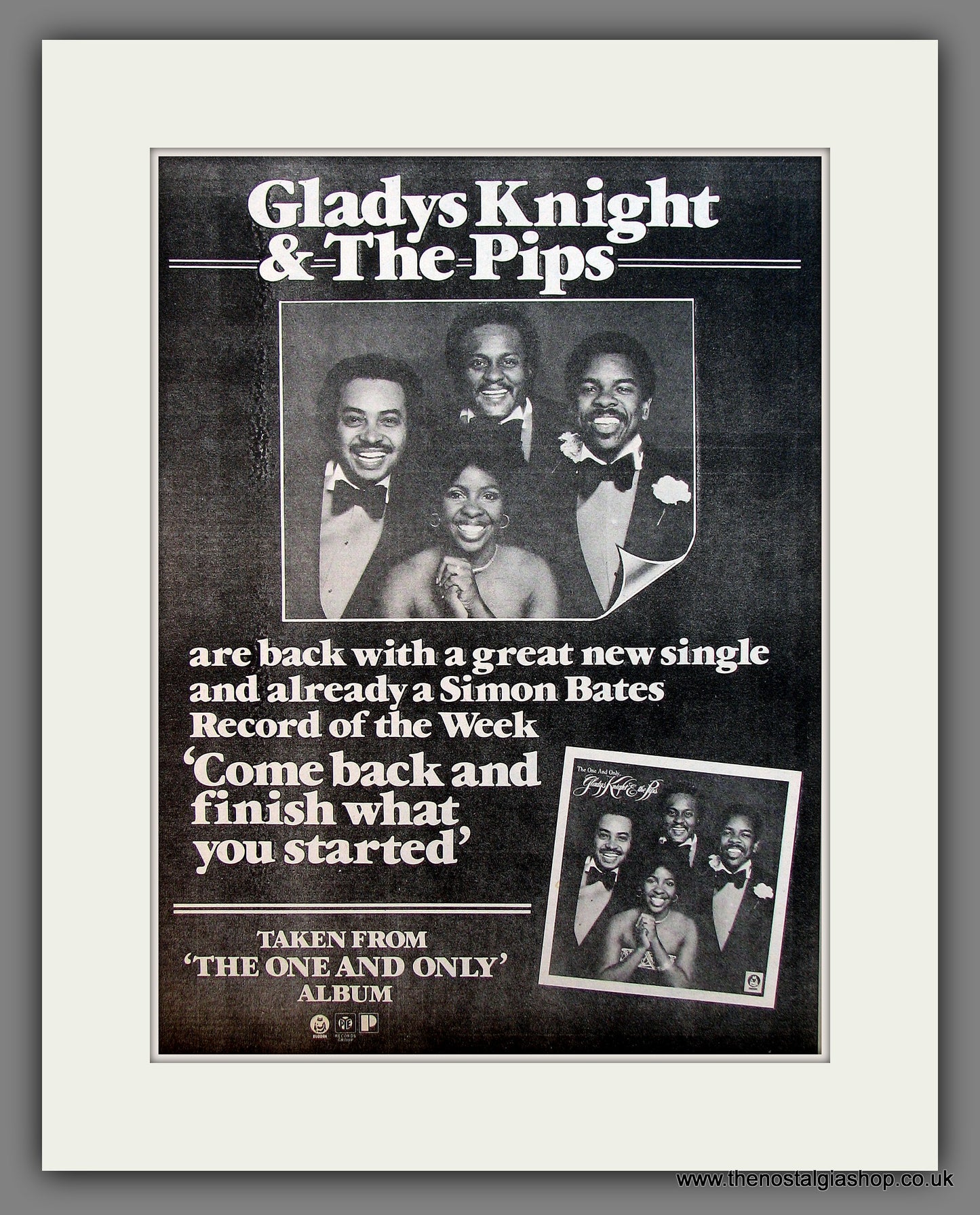 Glayds Knight & The Pips The One And Only. Original Vintage Advert 1978 (ref AD13296)