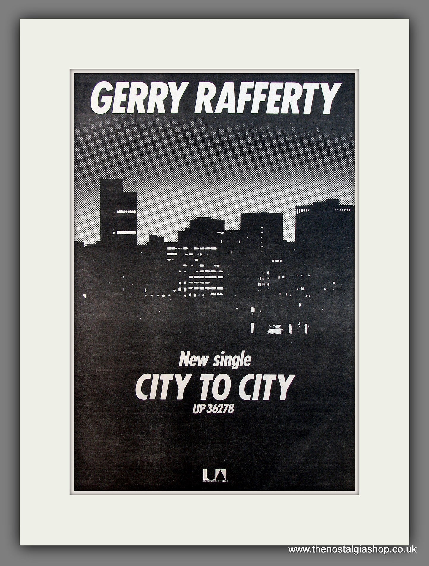 Gerry Rafferty City To City. Original Vintage Advert 1977 (ref AD13298)