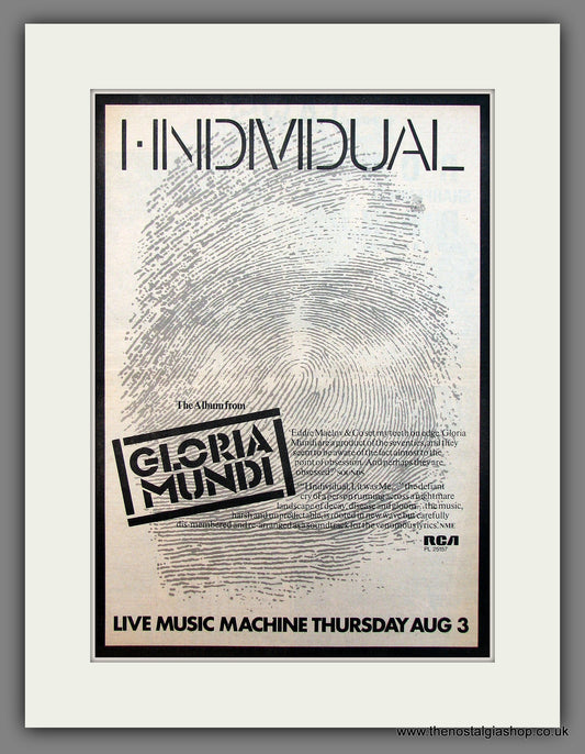 Gloria Mundi I-Individual. Original Vintage Advert 1978 (ref AD13331)