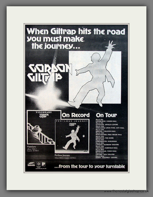 Gordon Giltrap On Tour. Original Vintage Advert 1978 (ref AD13446)