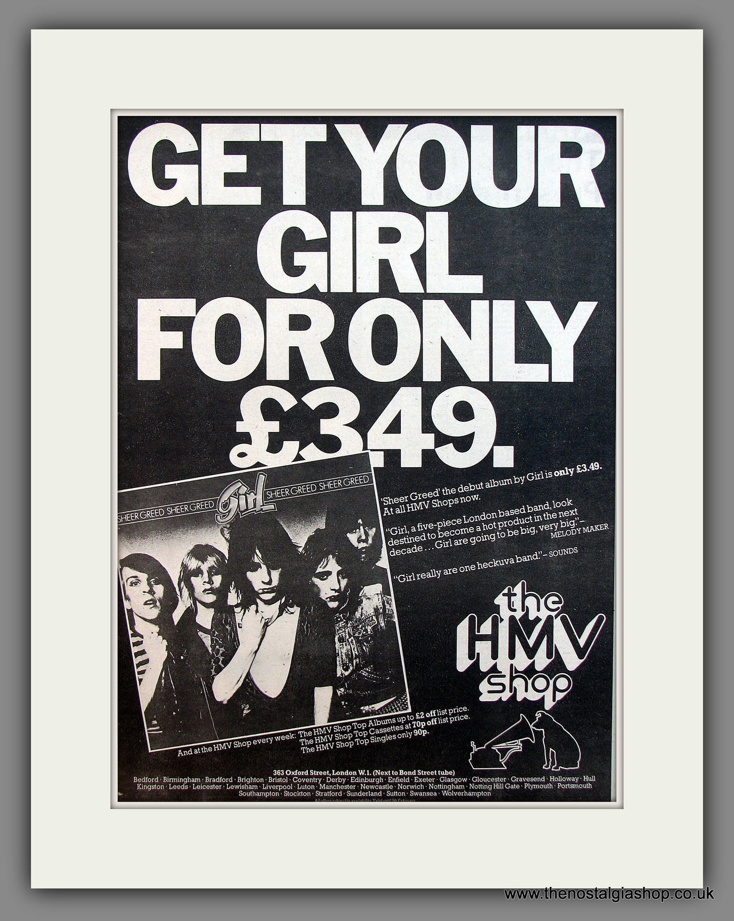 Girl Sheer Greed. Original Vintage Advert 1980 (ref AD13447)