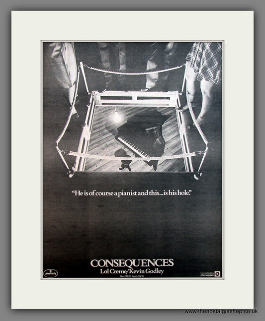 Godley & Creme Consequences. Original Vintage Advert 1977 (ref AD13469)