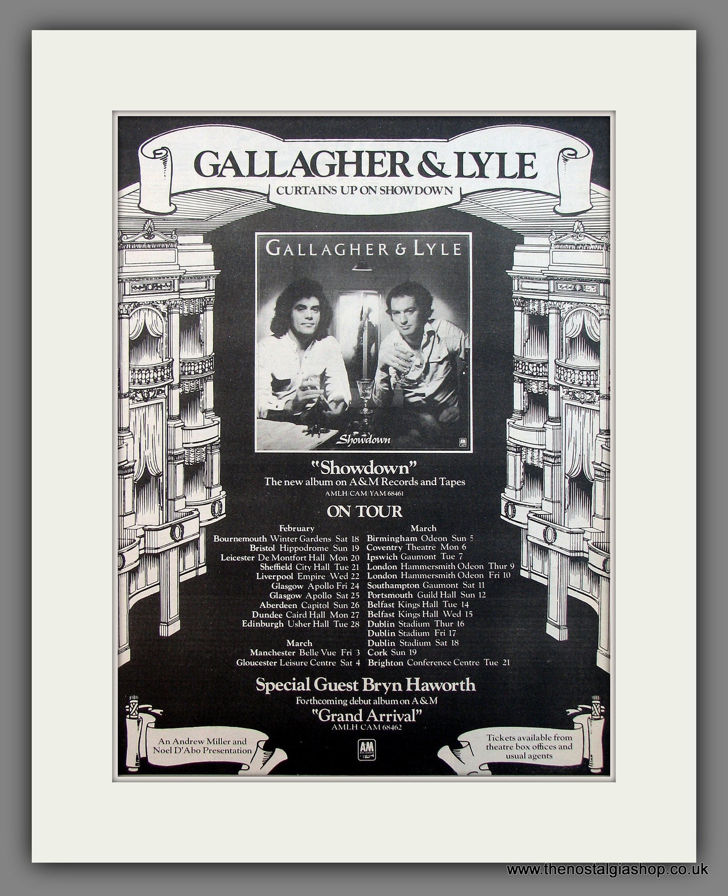 Gallagher & Lyle Showdown On Tour. Original Vintage Advert 1978 (ref AD13470)