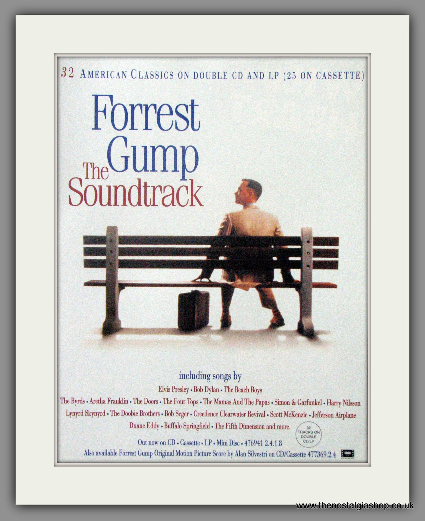 Forrest Gump The Sound Track. Original Advert 1994  (AD50752)