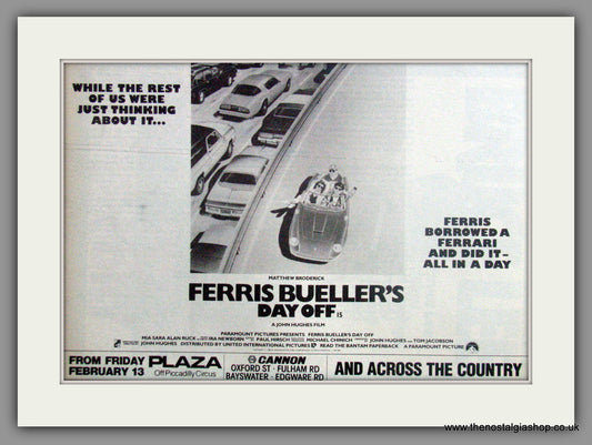 Ferris Bueller's Day Off. Original Advert 1987 (ref AD50772)