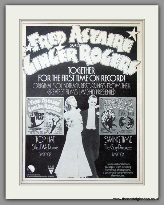 Fred Astaire And Ginger Rogers Sound Track Recordings. Original Advert 1974 (ref AD50788)