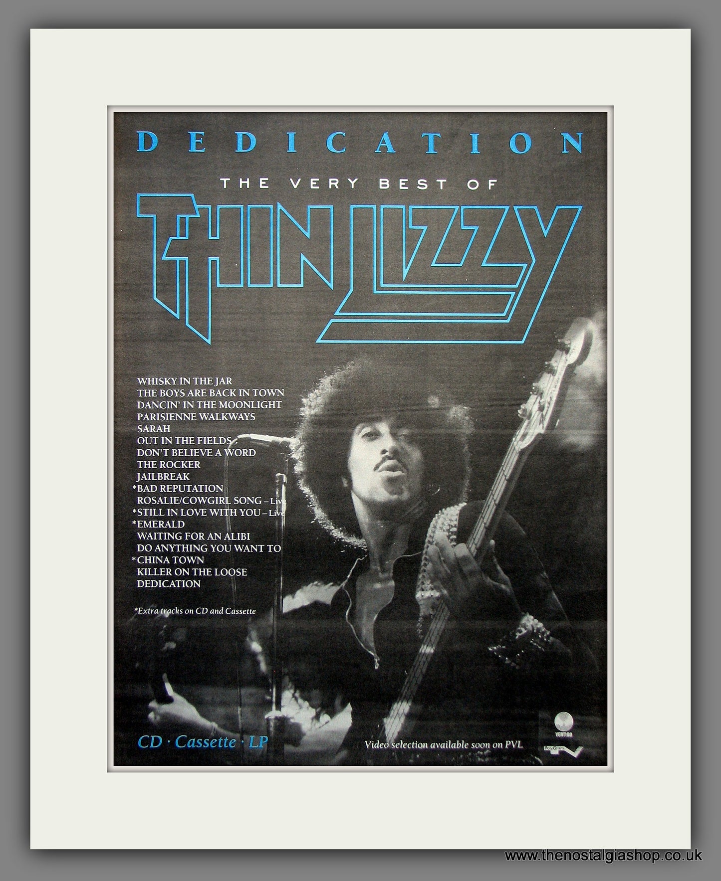 Thin Lizzy. Dedication. Original Vintage Advert 1991 (ref AD13161)