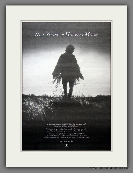 Neil Young. Harvest Moon. Original Vintage Advert 1992 (ref AD13163)