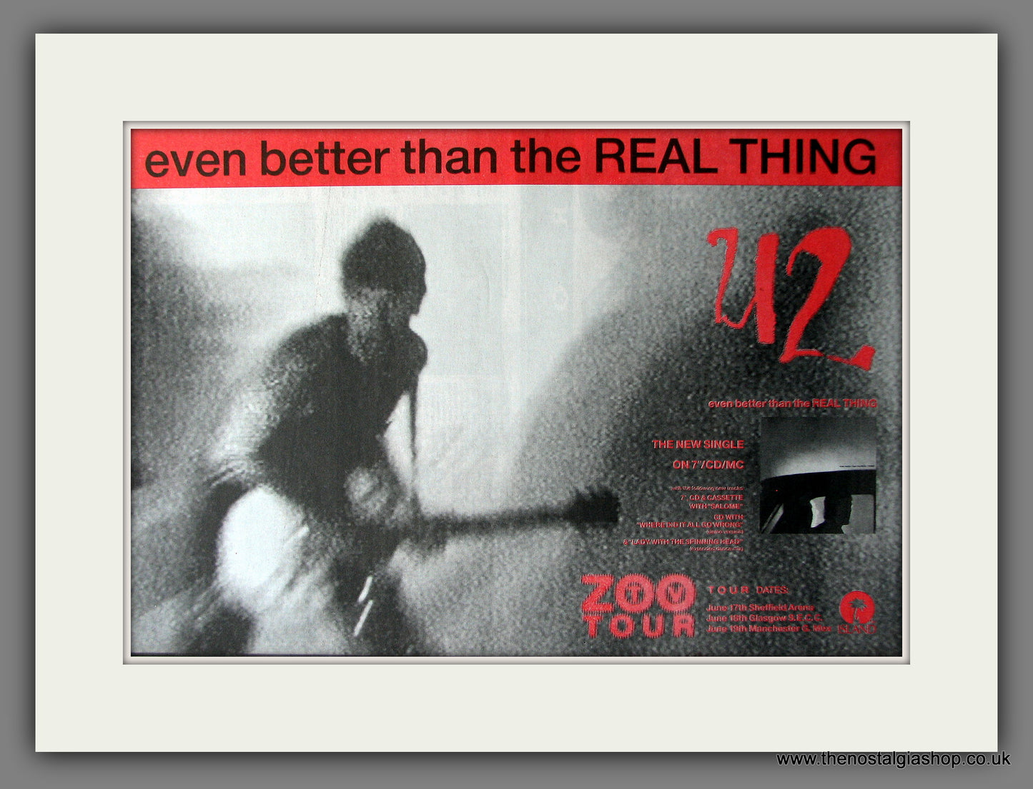 U2 Even Better Than The Real Thing. Original Vintage Advert 1992 (ref AD13175)